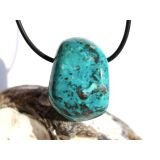 Chrysokoll Trommelstein gebohrt - Sonderqualität - ca. 3,2 cm x 2,3 cm x 2,1 cm
