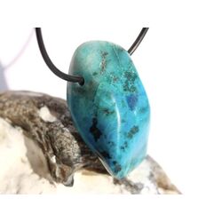 Chrysokoll XXL Trommelstein gebohrt - Sonderqualitt - ca. 3,9 cm x 2,2 cm x 1,9 cm (GKS)