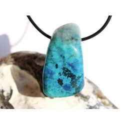 Chrysokoll XXL Trommelstein gebohrt - Sonderqualitt - ca. 3,9 cm x 2,2 cm x 1,9 cm (GKS)