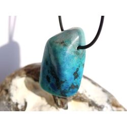 Chrysokoll XXL Trommelstein gebohrt - Sonderqualitt - ca. 3,9 cm x 2,2 cm x 1,9 cm (GKS)