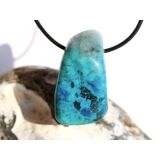 Chrysokoll XXL Trommelstein gebohrt - Sonderqualität - ca. 3,9 cm x 2,2 cm x 1,9 cm (GKS)