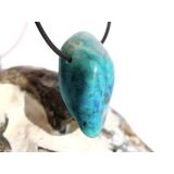 Chrysokoll XXL Trommelstein gebohrt - Sonderqualität - ca. 3,9 cm x 2,2 cm x 1,9 cm (GKS)