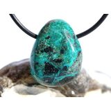 Chrysokoll Trommelstein gebohrt - ca. 2,5 cm x 2 cm x 1,3...