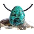Chrysokoll Trommelstein gebohrt - ca. 2,5 cm x 2 cm x 1,3 cm - Sonderpreis wg.Makel -