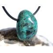 Chrysokoll Trommelstein gebohrt - ca. 2,5 cm x 2 cm x 1,3 cm - Sonderpreis wg.Makel -