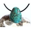 Chrysokoll Trommelstein gebohrt - ca. 2,5 cm x 2 cm x 1,3 cm - Sonderpreis wg.Makel -
