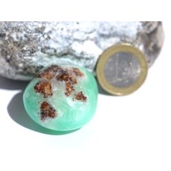 Smithsonit grn XL Trommelstein (Aztekenstein) - Raritt - Sonderqualitt - ca. 3,3 cm x 3 cm x 2,6 cm (GKS)
