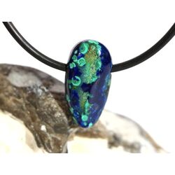 Azurit-Malachit natur Schmuckstein / Scheibenstein gebohrt - Handarbeit - Rarit�t - Sonderqualit�t - ca. 2,1 cm x 1 cm x 0,7 cm