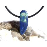 Azurit-Malachit natur Schmuckstein / Scheibenstein gebohrt - Handarbeit - Rarität - Sonderqualität - ca. 2,5 cm x 0,9 cm x 0,5 cm