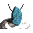 Chrysokoll XXL Schmuckstein / Scheibenstein gebohrt - Sonderqualität - Handarbeit - ca. 4,7 cm x 2,6 cm x 0,9 cm