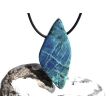 Chrysokoll XXL Schmuckstein / Scheibenstein gebohrt - AA-Sonderqualität - Handarbeit - ca. 5,5 cm x 2,5 cm x 0,9 cm