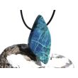 Chrysokoll XXL Schmuckstein / Scheibenstein gebohrt - AA-Sonderqualität - Handarbeit - ca. 5,5 cm x 2,5 cm x 0,9 cm