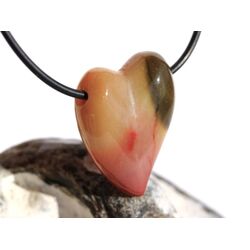 Mookait Swing Herz Schmuckstein gebohrt - Sonderqualitt - ca. 3 cm x 2,4 cm x 1,2 cm