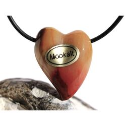 Mookait Swing Herz Schmuckstein gebohrt - Sonderqualitt - ca. 3 cm x 2,4 cm x 1,2 cm