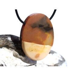 Mookait XXL Schmuckstein Cabochon / Scheibenstein gebohrt - Sonderqualit�t - ca. 4,1 cm x 3 cm x 0,9 cm