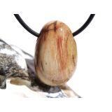 Versteinertes Holz Trommelstein gebohrt -...
