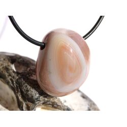 Achat rosa-apricot (Botswana) Trommelstein gebohrt - Sonderqualitt - ca. 2,7 cm x 2,4 cm x 1,4 cm (GKS)