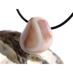 Achat rosa-apricot (Botswana) Trommelstein gebohrt - Sonderqualitt - ca. 2,7 cm x 2,4 cm x 1,4 cm (GKS)