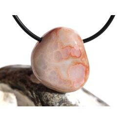 Achat rosa-apricot (Botswana) Trommelstein gebohrt - Sonderqualitt - ca. 2,7 cm x 2,4 cm x 1,4 cm (GKS)