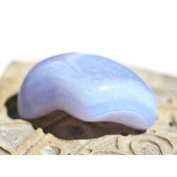 Chalcedon blau geb�ndert Trommelstein - Sonderqualit�t -...