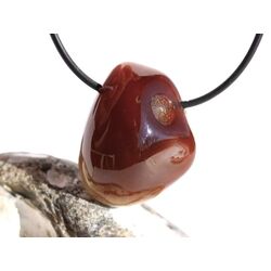 Achat braun-wei (Botswana) Trommelstein gebohrt - schne Qualitt - ca. 3,3 cm x 2,7 cm x 1,7 cm - Sonderpreis wg. Makel -