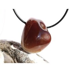 Achat braun-wei (Botswana) Trommelstein gebohrt - schne Qualitt - ca. 3,3 cm x 2,7 cm x 1,7 cm - Sonderpreis wg. Makel -