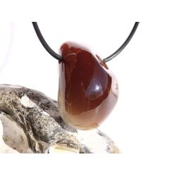 Achat braun-wei (Botswana) Trommelstein gebohrt - schne Qualitt - ca. 3,3 cm x 2,7 cm x 1,7 cm - Sonderpreis wg. Makel -