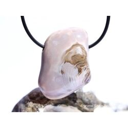 Achat rosa-grau-braun (Botswana) XL Trommelstein gebohrt - Sonderqualitt - ca. 3,7 cm x 2,6 cm x 1,4 cm (GKS)