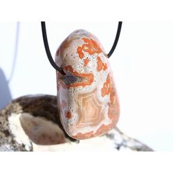 Achat rot (Fleischachat) XXXL Trommelstein gebohrt - ca. 4,9 cm x 3,6 cm x 2,1 cm