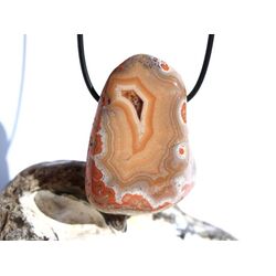 Achat rot (Fleischachat) XXXL Trommelstein gebohrt - ca. 4,9 cm x 3,6 cm x 2,1 cm