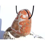 Achat rot (Fleischachat) XXXL Trommelstein gebohrt - ca. 4,9 cm x 3,6 cm x 2,1 cm