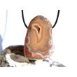 Achat rot (Fleischachat) XXXL Trommelstein gebohrt - ca. 4,9 cm x 3,6 cm x 2,1 cm