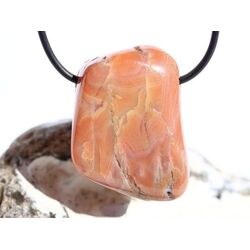 Achat apricot (Aprikosenachat / Aprico-Achat) XXL Trommelstein gebohrt - ca. 3,9 cm x 2,7 cm x 1,7 cm