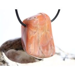 Achat apricot (Aprikosenachat / Aprico-Achat) XXL Trommelstein gebohrt - ca. 3,9 cm x 2,7 cm x 1,7 cm