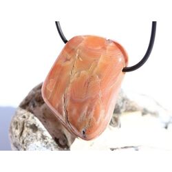 Achat apricot (Aprikosenachat / Aprico-Achat) XXL Trommelstein gebohrt - ca. 3,9 cm x 2,7 cm x 1,7 cm