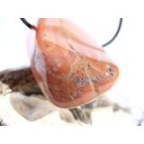 Achat apricot (Aprikosenachat / Aprico-Achat) XXL Trommelstein gebohrt - ca. 3,9 cm x 2,7 cm x 1,7 cm
