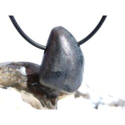 Hämatit mit Glitzer - Schmuckstein / Rohstein gebohrt - AA-Sonderqualität - Handarbeit - ca. 2,8 cm x 1,9 cm x 1,1 cm
