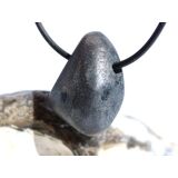 Hämatit mit Glitzer - Schmuckstein / Rohstein gebohrt - AA-Sonderqualität - Handarbeit - ca. 2,8 cm x 1,9 cm x 1,1 cm