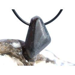 Hämatit mit Glitzer - Schmuckstein / Rohstein gebohrt - AA-Sonderqualität - Handarbeit - ca. 2,9 cm x 1,7 cm x 1 cm