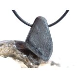 Hämatit mit Glitzer - Schmuckstein / Rohstein gebohrt - AA-Sonderqualität - Handarbeit - ca. 2,9 cm x 1,7 cm x 1 cm