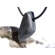 Hämatit mit Glitzer - Schmuckstein / Rohstein gebohrt - AA-Sonderqualität - Handarbeit - ca. 2,9 cm x 1,7 cm x 1 cm