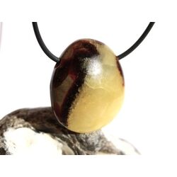 Septarie Schmuckstein Cabochon / Trommelstein gebohrt - Sonderqualitt - ca. 3,5 cm x 2,3 cm x 1,3 cm