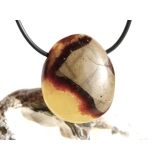 Septarie Schmuckstein Cabochon / Trommelstein gebohrt - Sonderqualität - ca. 3,4 cm x 2,8 cm x 1,4 cm