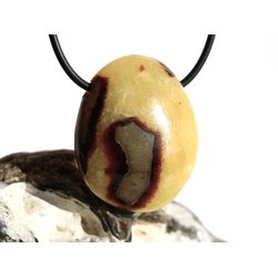 Septarie XL Schmuckstein Cabochon / Trommelstein gebohrt - Sonderqualitt - ca. 3,6 cm x 2,9 cm x 1,2 cm