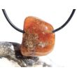 Hessonit (Granat) Trommelstein gebohrt - schöne Qualität - Rarität - ca. 2,7 cm x 2,2 cm x 0,9 cm