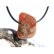 Hessonit (Granat) Trommelstein gebohrt - schöne Qualität - Rarität - ca. 2,7 cm x 2,2 cm x 0,9 cm