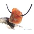 Hessonit (Granat) Trommelstein gebohrt - schöne Qualität - Rarität - ca. 2,7 cm x 2,2 cm x 0,9 cm