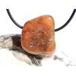 Hessonit (Granat) Trommelstein gebohrt - schöne Qualität - Rarität - ca. 2,7 cm x 2,2 cm x 0,9 cm