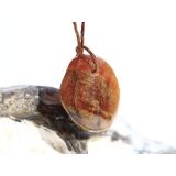 Hessonit (Granat) Trommelstein gebohrt - schöne...