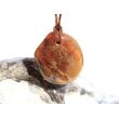 Hessonit (Granat) Trommelstein gebohrt - schöne Qualität - Rarität - ca. 2,4 cm x 2,2 cm x 0,8 cm